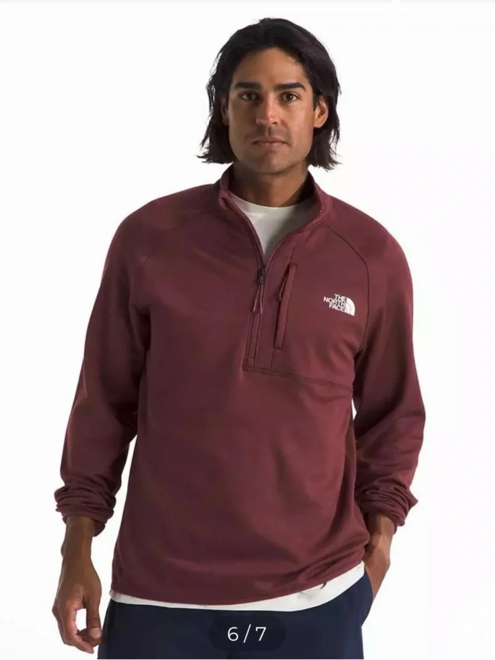 The North Face Men’s Canyonlands 1/2 Zip Fleece Pullover in Red Maroon, size XL